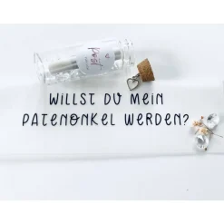 Patenonkel fragen/ Willst du mein Patenonkel werden? / Flaschenpost / Geschenk