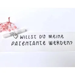 Patentante fragen Geschenkbox Einladung Taufe