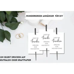 PDF Wunderkerzen Anhänger für Hochzeitstanz | DIY Wunderkerzen Anhänger zum selbst drucken | Lasst Funken sprühen