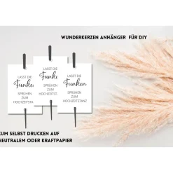 PDF Wunderkerzen Anhänger für Hochzeitstanz | DIY Wunderkerzen Anhänger zum selbst drucken | Lasst Funken sprühen
