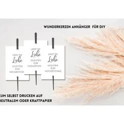 PDF Wunderkerzen Anhänger für Hochzeitstanz | DIY Wunderkerzen Anhänger zum selbst drucken | Lasst Liebe leuchten
