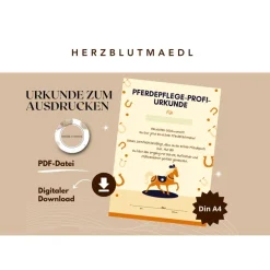 Perfekte Mitgebsel für Kindergeburtstag auf dem Reiterhof | Ideal für Pferdemädchen | Urkunde zum ausdrucken