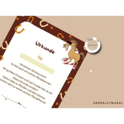 Perfekte Mitgebsel für Kindergeburtstag auf dem Reiterhof | Ideal für Pferdemädchen | Urkunde zum ausdrucken