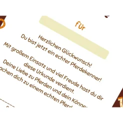 Perfekte Mitgebsel für Kindergeburtstag auf dem Reiterhof | Ideal für Pferdemädchen | Urkunde zum ausdrucken