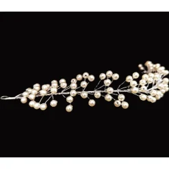 Perlen-Haarranke , Braut Haarschmuck, silber-weiss