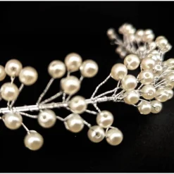 Perlen-Haarranke , Braut Haarschmuck, silber-weiss