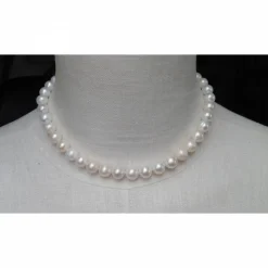 Perlenkette echte Perlen, Choker mit Weißgold, Geschenk Weihnachten