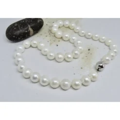 Perlenkette echte Perlen, Choker mit Weißgold, Geschenk Weihnachten