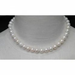 Perlenkette echte Perlen, Choker mit Weißgold, Geschenk Weihnachten