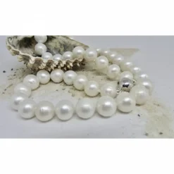 Perlenkette echte Perlen, Choker mit Weißgold, Geschenk Weihnachten