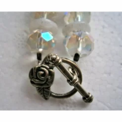 Perlenkette weiß mit Bergkristall und Mondstein Collier üppige Kette zur Hochzeit Brautschmuck