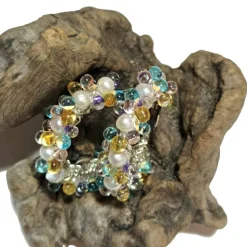 Perlenohrringe handgemachte 35 mm Ohrringe weiße Perlen Creolen Brautschmuck pastell Süßwasserzuchtperlen