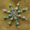 Perlenstern, Drahtstern, gold, silber, hellgrün, türkis, crystal, Weihnachtsdeko, Advent, Geschenk