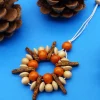 Perlenstern MIX, natur orange braun, Mix Keramik + Holz, Weihnachtsdekoration, Geschenkanhänger, Baumschmuck
