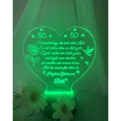 Persönliches Geschenk zum  Geburtstag - Happy Birthday mit LED Beleuchtung und Zahl personalisiert