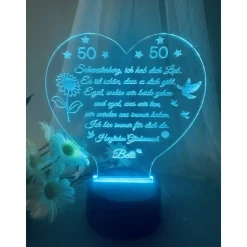 Persönliches Geschenk zum  Geburtstag - Happy Birthday mit LED Beleuchtung und Zahl personalisiert