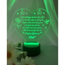 Persönliches Geschenk zum  Geburtstag - Happy Birthday mit LED Beleuchtung und Zahl personalisiert