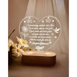 Persönliches Geschenk zum  Geburtstag - Happy Birthday mit LED Beleuchtung und Zahl personalisiert