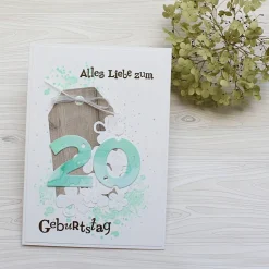 Personalisierbare Geburtstagskarte mit Aquarell-Blüten – Handgemacht & Einzigartig