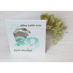 Personalisierbare Geburtstagskarte mit Aquarell-Blüten – Handgemacht & Einzigartig