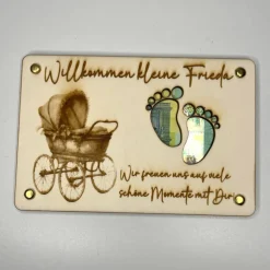 Personalisierbare gelaserte Geldgeschenkkarte aus Sperrholz – Das perfekte Geschenk zur Geburt oder Taufe!