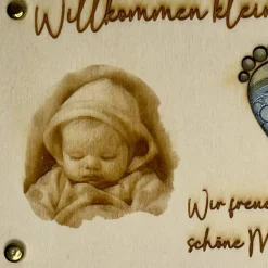 Personalisierbare gelaserte Geldgeschenkkarte aus Sperrholz – Das perfekte Geschenk zur Geburt oder Taufe!