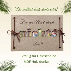 Personalisierbare Geldgeschenkkarte aus Birken-/MDF-Holz zum Geburtstag – stilvoll & nachhaltig