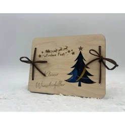 Personalisierbare Geschenkkarte aus Holz – Geldgeschenk & Gutschein zu Weihnachten