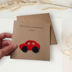 Personalisierbare Glückwunschkarte mit Auto – Für Kindergeburtstag, Führerschein & Geldgeschenk