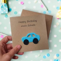 Personalisierbare Glückwunschkarte mit Auto – Für Kindergeburtstag, Führerschein & Geldgeschenk