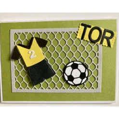 Personalisierbare Glückwunschkarte zum Geburtstag für Fussballfans Trendsport Handarbeit