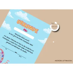Personalisierbare Urkunde in A4 für Freizeitpark-Ausflug - Perfekt für Kindergeburtstage oder Schulausflüge