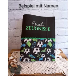 Personalisierbare Zeugnishülle rot gestreift