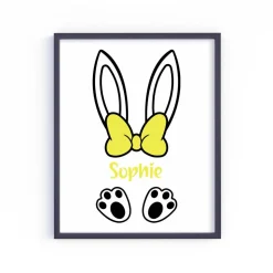 Personalisierbares Bügelbild mit Namen & Hasenohren // Perfekt zum Osterbasteln mit Kindern