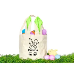 Personalisierbares Bügelbild mit Namen & Hasenohren // Perfekt zum Osterbasteln mit Kindern