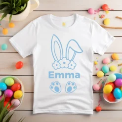 Personalisierbares Bügelbild mit Namen & Hasenohren // Perfekt zum Osterbasteln mit Kindern