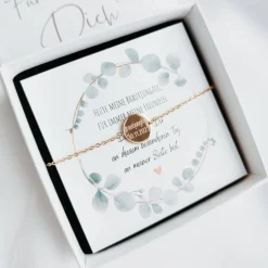 Personalisierbares Brautjungfer Armband, Brautjungfer Geschenk personalisiert, Armband mit Gravur Edelstahl