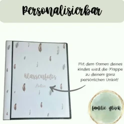 personalisierbares Fotoalbum zur Aufbewahrung von Klassenfotos im Kunststoff Hardcover, mit 20 dokumentenechten Folien