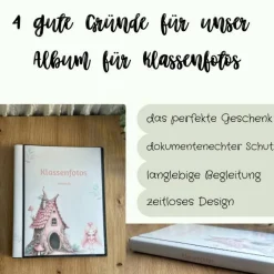 personalisierbares Fotoalbum zur Aufbewahrung von Klassenfotos im Kunststoff Hardcover, mit 20 dokumentenechten Folien