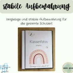 personalisierbares Fotoalbum zur Aufbewahrung von Klassenfotos im Kunststoff Hardcover, mit 20 dokumentenechten Folien