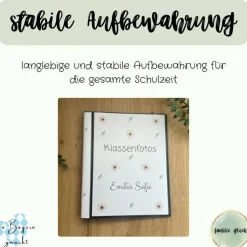 personalisierbares Fotoalbum zur Aufbewahrung von Klassenfotos im Kunststoff Hardcover, mit 20 dokumentenechten Folien
