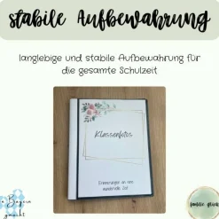 personalisierbares Fotoalbum zur Aufbewahrung von Klassenfotos im Kunststoff Hardcover, mit 20 dokumentenechten Folien