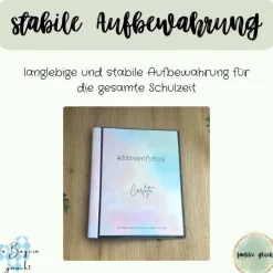 personalisierbares Fotoalbum zur Aufbewahrung von Klassenfotos im Kunststoff Hardcover, mit 20 dokumentenechten Folien
