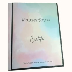personalisierbares Fotoalbum zur Aufbewahrung von Klassenfotos im Kunststoff Hardcover, mit 20 dokumentenechten Folien