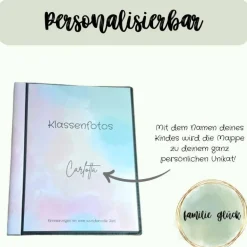 personalisierbares Fotoalbum zur Aufbewahrung von Klassenfotos im Kunststoff Hardcover, mit 20 dokumentenechten Folien