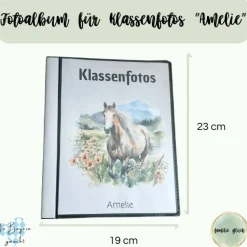 personalisierbares Fotoalbum zur Aufbewahrung von Klassenfotos im Kunststoff Hardcover, mit 20 dokumentenechten Folien