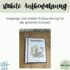 personalisierbares Fotoalbum zur Aufbewahrung von Klassenfotos im Kunststoff Hardcover, mit 20 dokumentenechten Folien