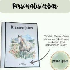 personalisierbares Fotoalbum zur Aufbewahrung von Klassenfotos im Kunststoff Hardcover, mit 20 dokumentenechten Folien