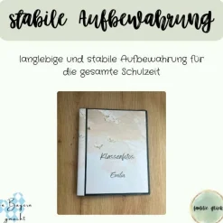 personalisierbares Fotoalbum zur Aufbewahrung von Klassenfotos im Kunststoff Hardcover, mit 20 dokumentenechten Folien