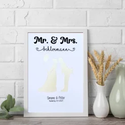 Personalisierbares Geldgeschenk – „Mr. & Mrs.“ im Bilderrahmen